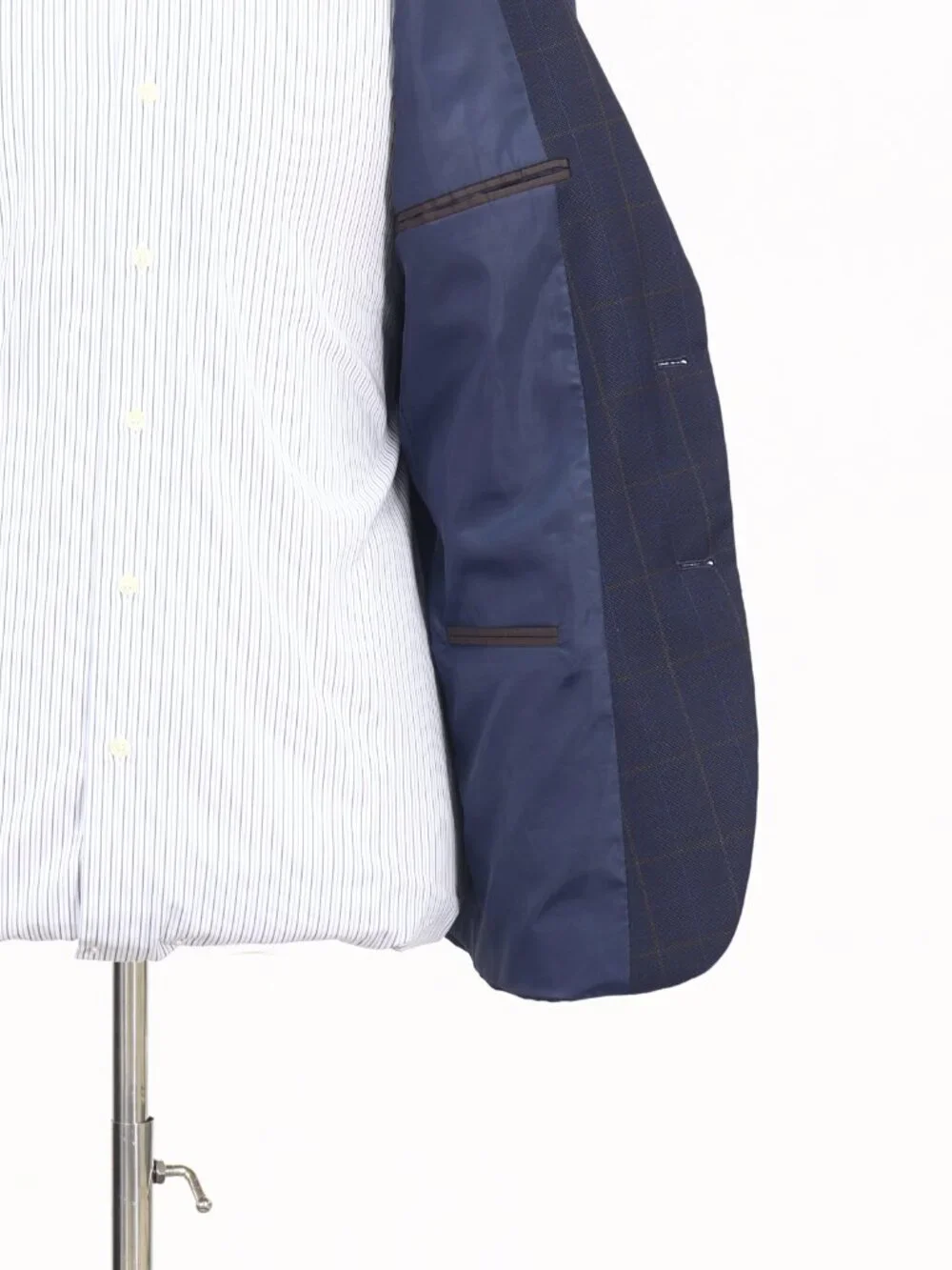 Marco Viali 42R Navy Blazer Sport Coat Jacket 2-Button Check W852